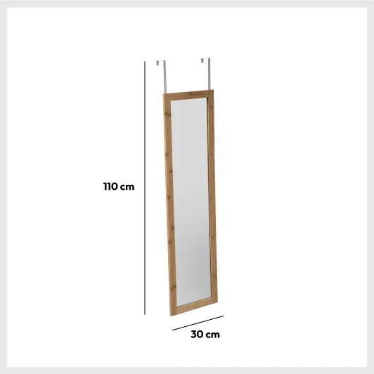5Five Miroir de porte 30x110cm - Bambou et fer - Marron