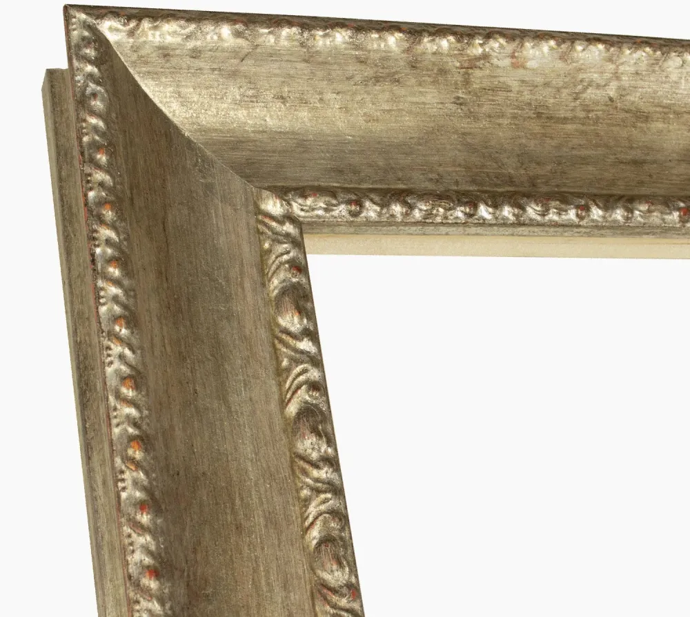 620.231 cadre en bois à la feuille d'argent antique mesure de profil 65x48 mm