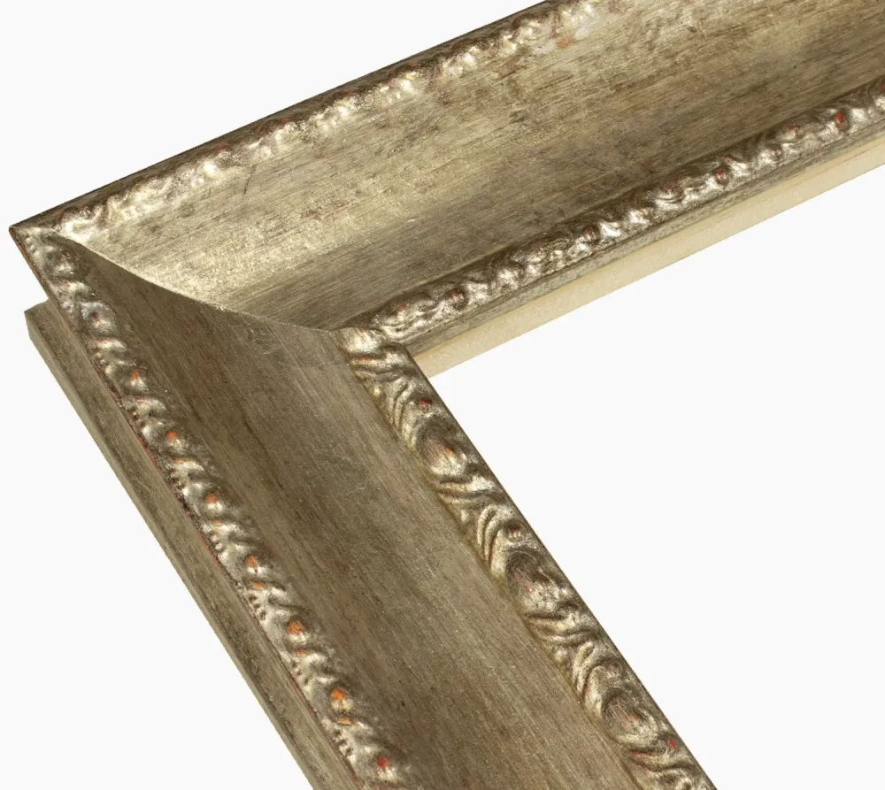 620.231 cadre en bois à la feuille d'argent antique mesure de profil 65x48 mm