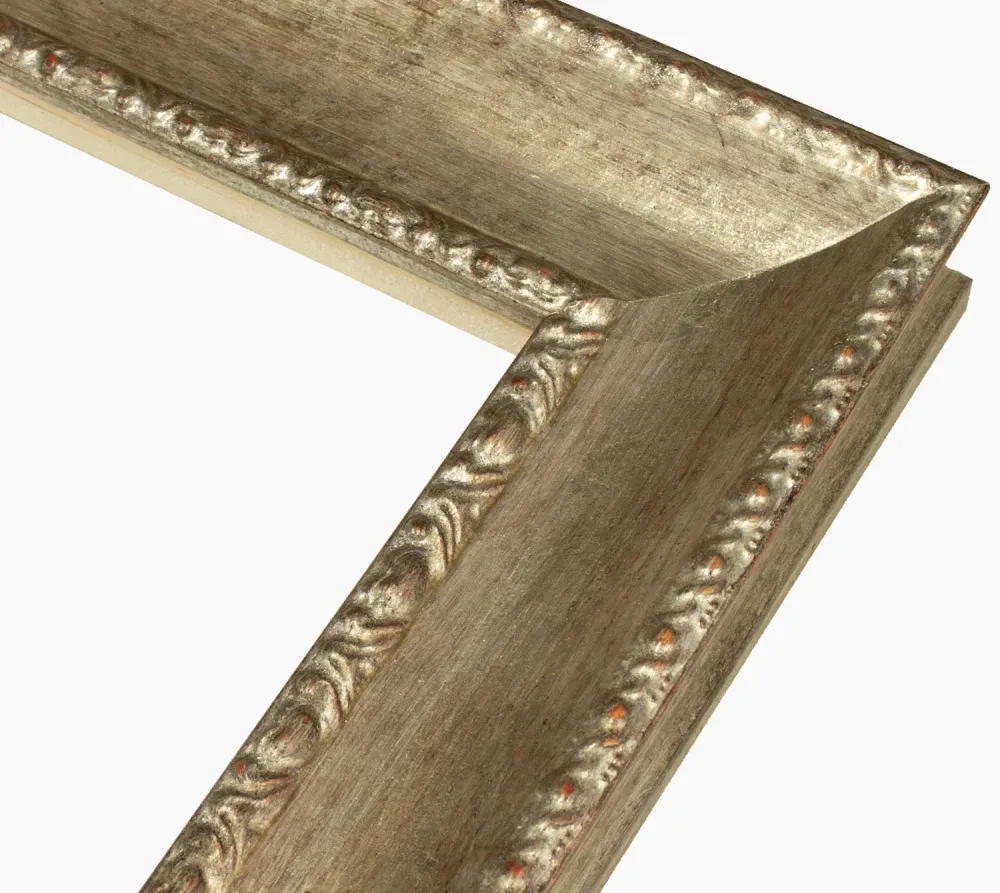 620.231 cadre en bois à la feuille d'argent antique mesure de profil 65x48 mm