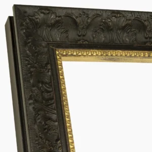 630.601 cadre en bois noire à cire avec fil d'or mesure de profil 60x47 mm