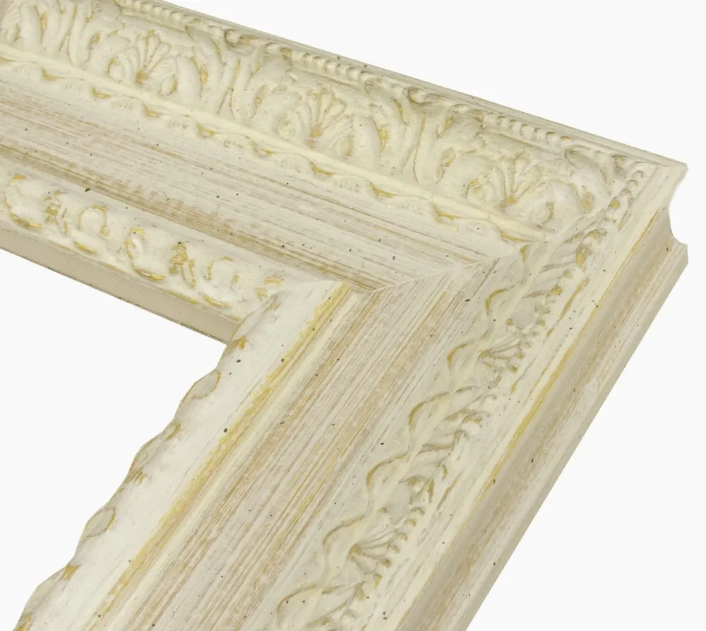 743.915 cadre en bois à fond ocre blanc mesure de profil 100x53 mm