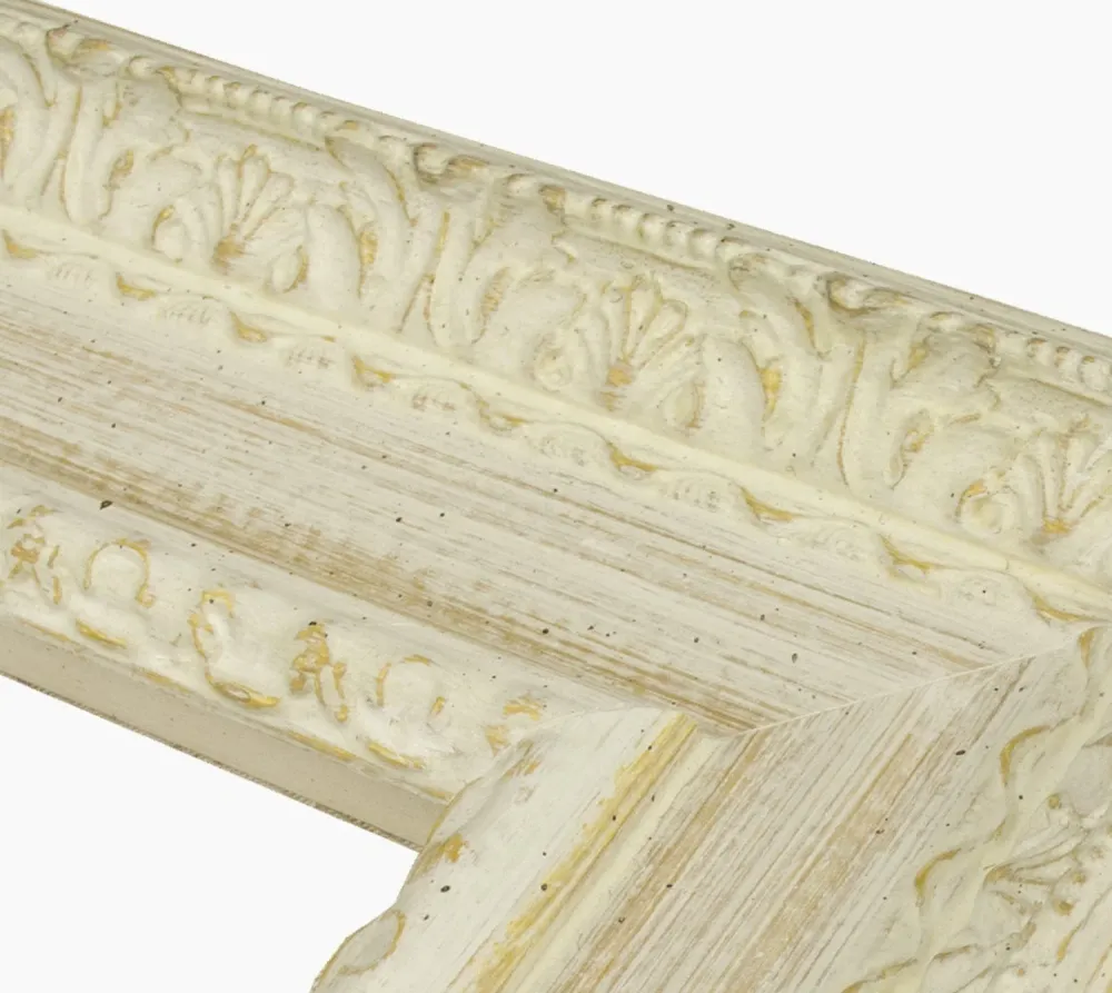 743.915 cadre en bois à fond ocre blanc mesure de profil 100x53 mm