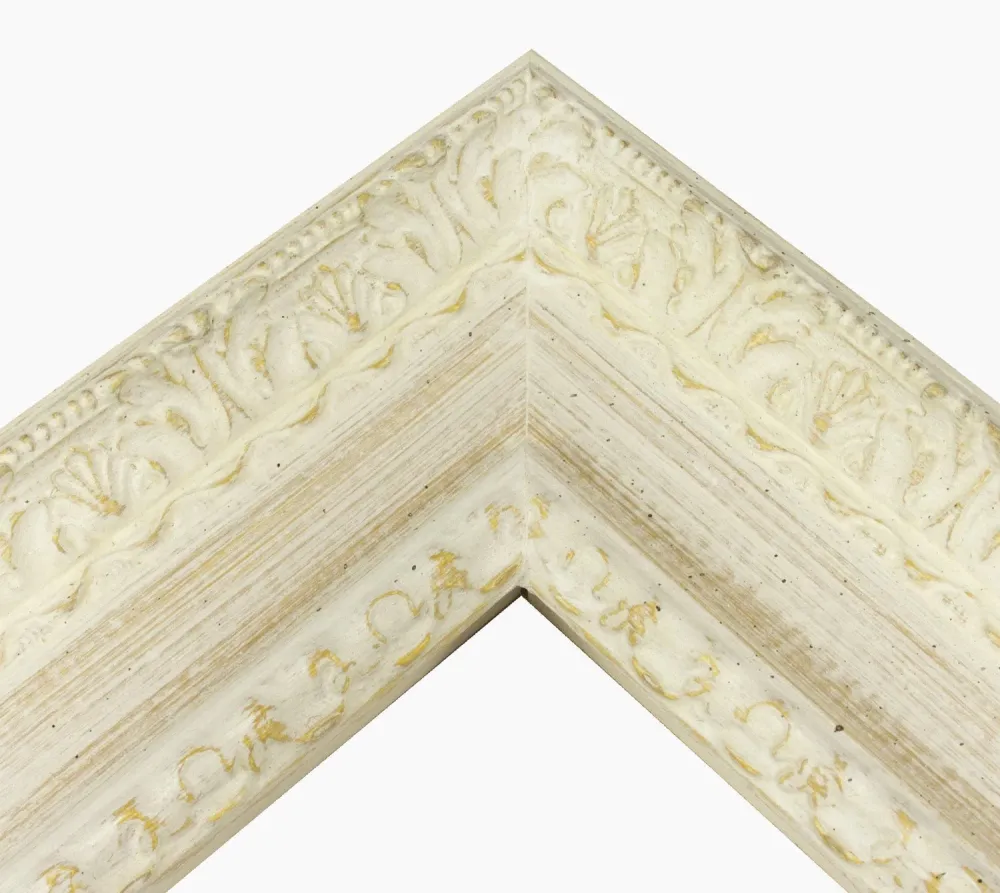 743.915 cadre en bois à fond ocre blanc mesure de profil 100x53 mm