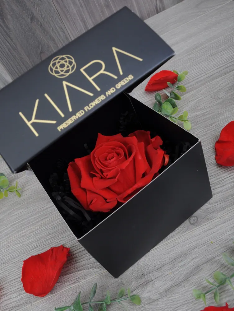Rose éternelle en coffret À la Boîte à Fleurs