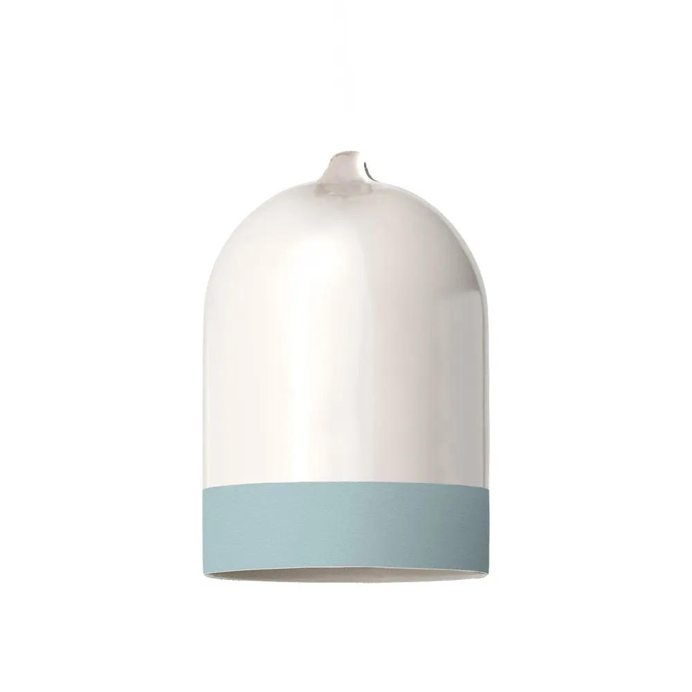 Abat-jour Campana Mini XS bicolore en céramique Blanc et Bleu, collection Materia - Made Italy