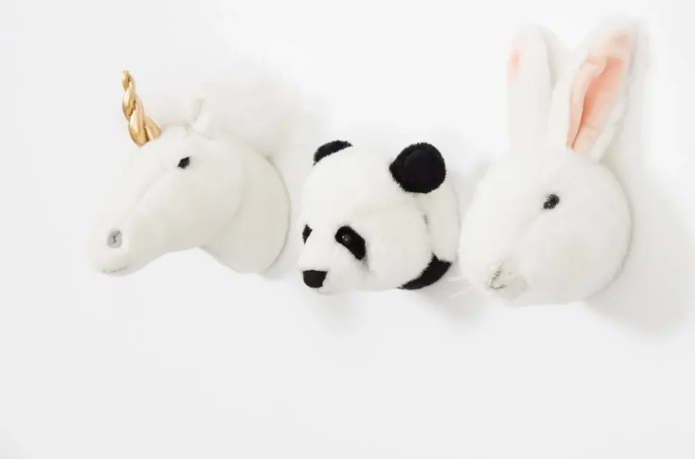 Accessoires Chambre Bébé Wild & Soft - Mini Têtes d'Animaux - Blanc