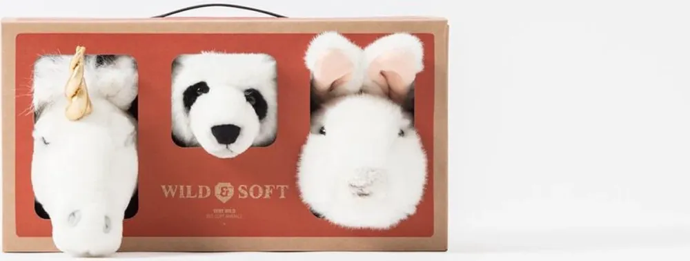 Accessoires Chambre Bébé Wild & Soft - Mini Têtes d'Animaux - Blanc