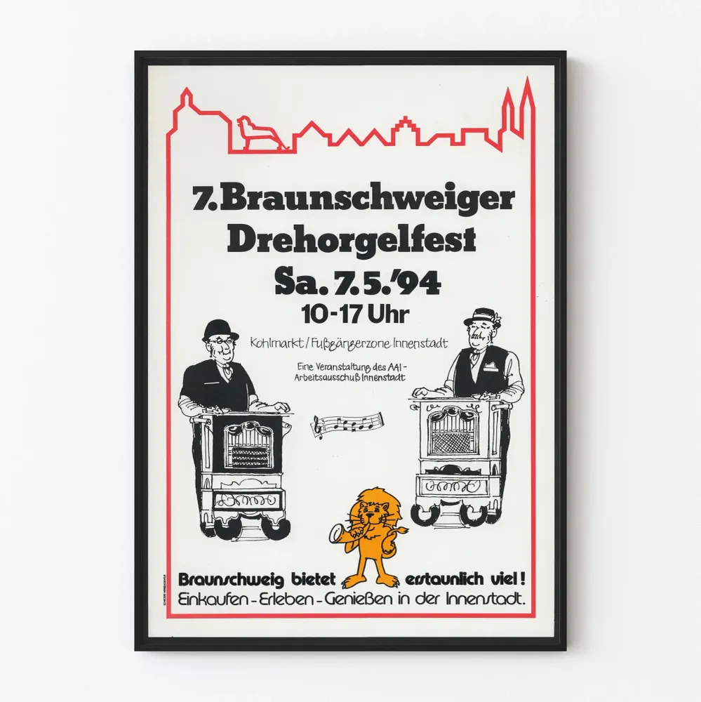 Affiche du 7ème Festival des Orgues de Barbarie de Braunschweig 1994