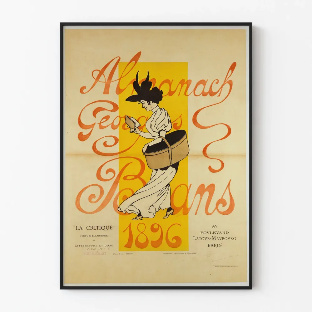 Affiche Almanach Georges Bans 1896 Illustration Littérature et Art