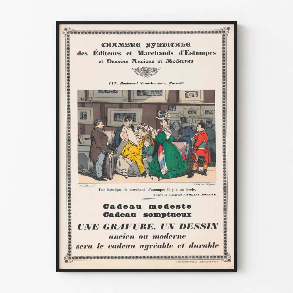 Affiche ancienne Chambre Syndicale des Éditeurs et Marchands d'Estampes et Dessins