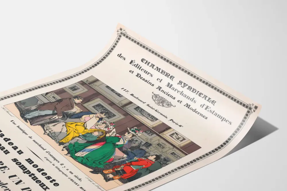 Affiche ancienne Chambre Syndicale des Éditeurs et Marchands d'Estampes et Dessins
