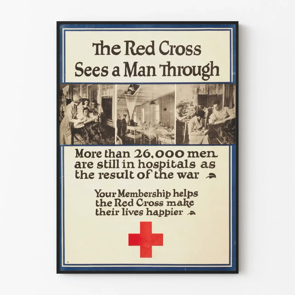 Affiche ancienne Croix-Rouge Hôpital de Guerre
