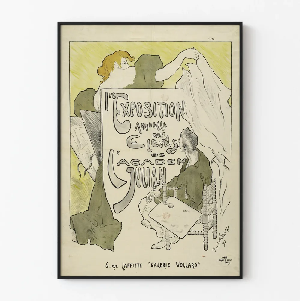 Affiche ancienne exposition élèves Académie Julian Galerie Vollard