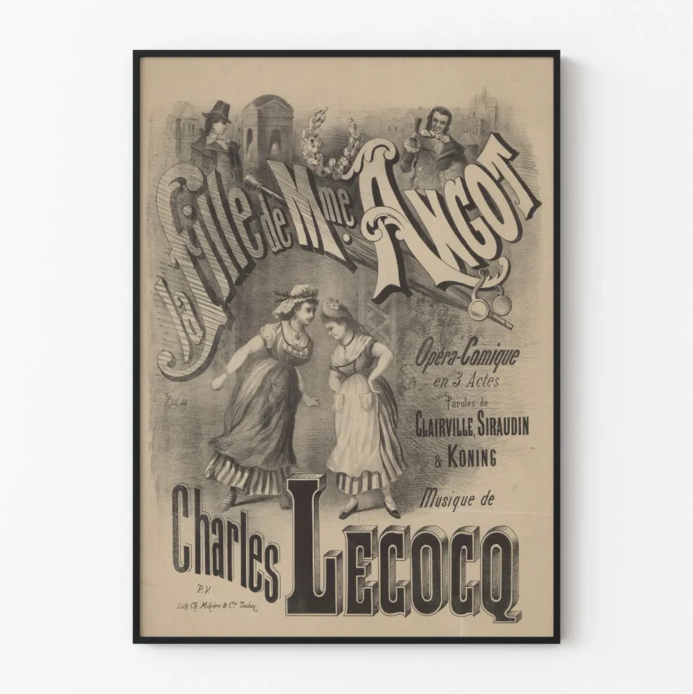 Affiche ancienne La Fille de Mme Angot - Décoration murale vintage