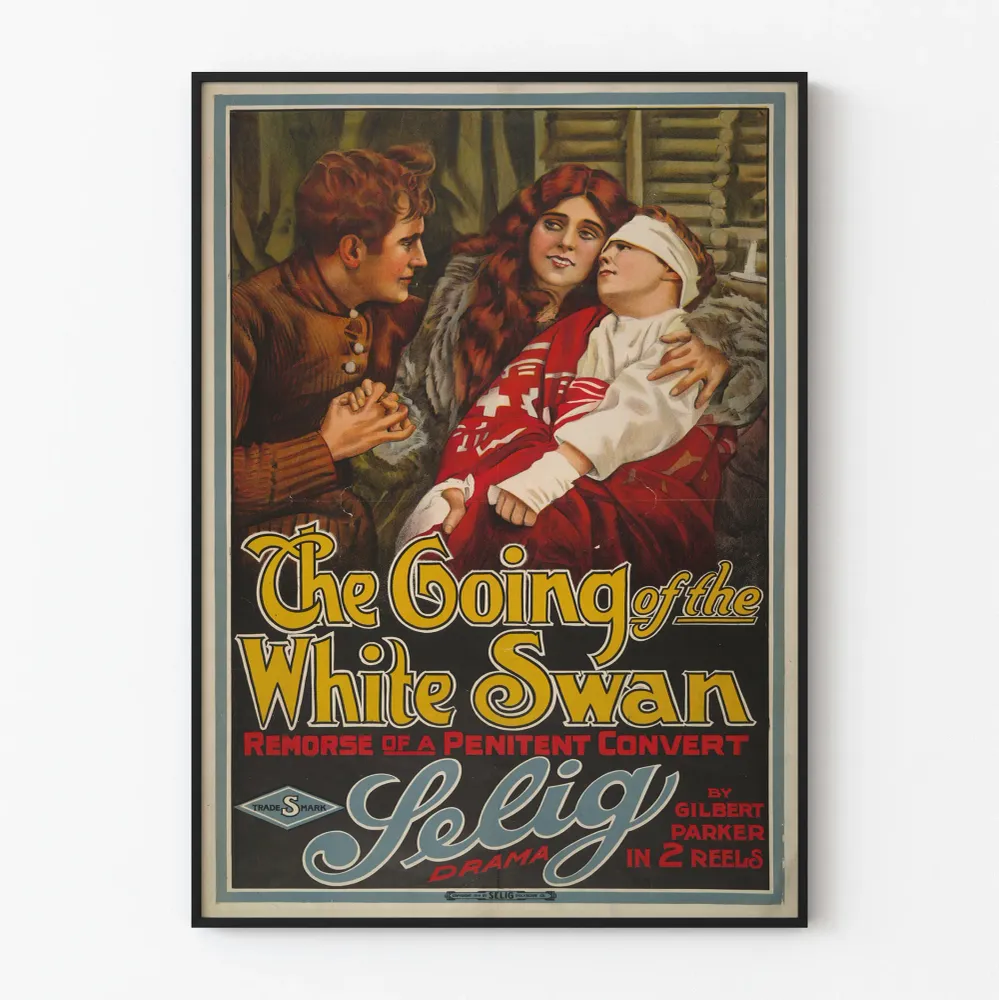 Affiche ancienne film Going White Swan - Décoration murale vintage