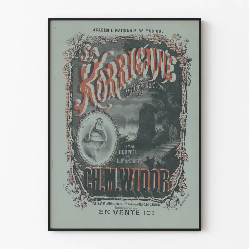 Affiche ancienne La Korrigane Ballet Fantastique - Décoration murale vintage musicale
