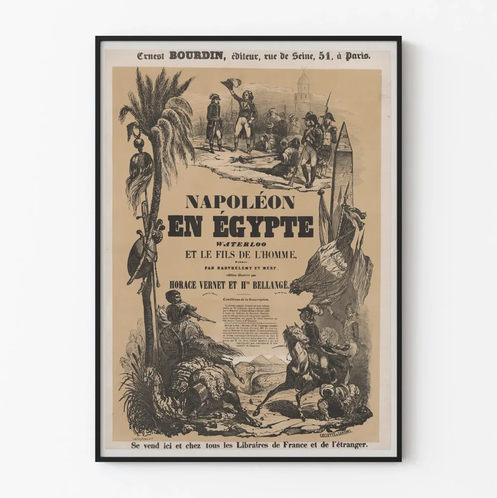 Affiche ancienne Napoléon en Égypte Waterloo Poster Décoration Murale