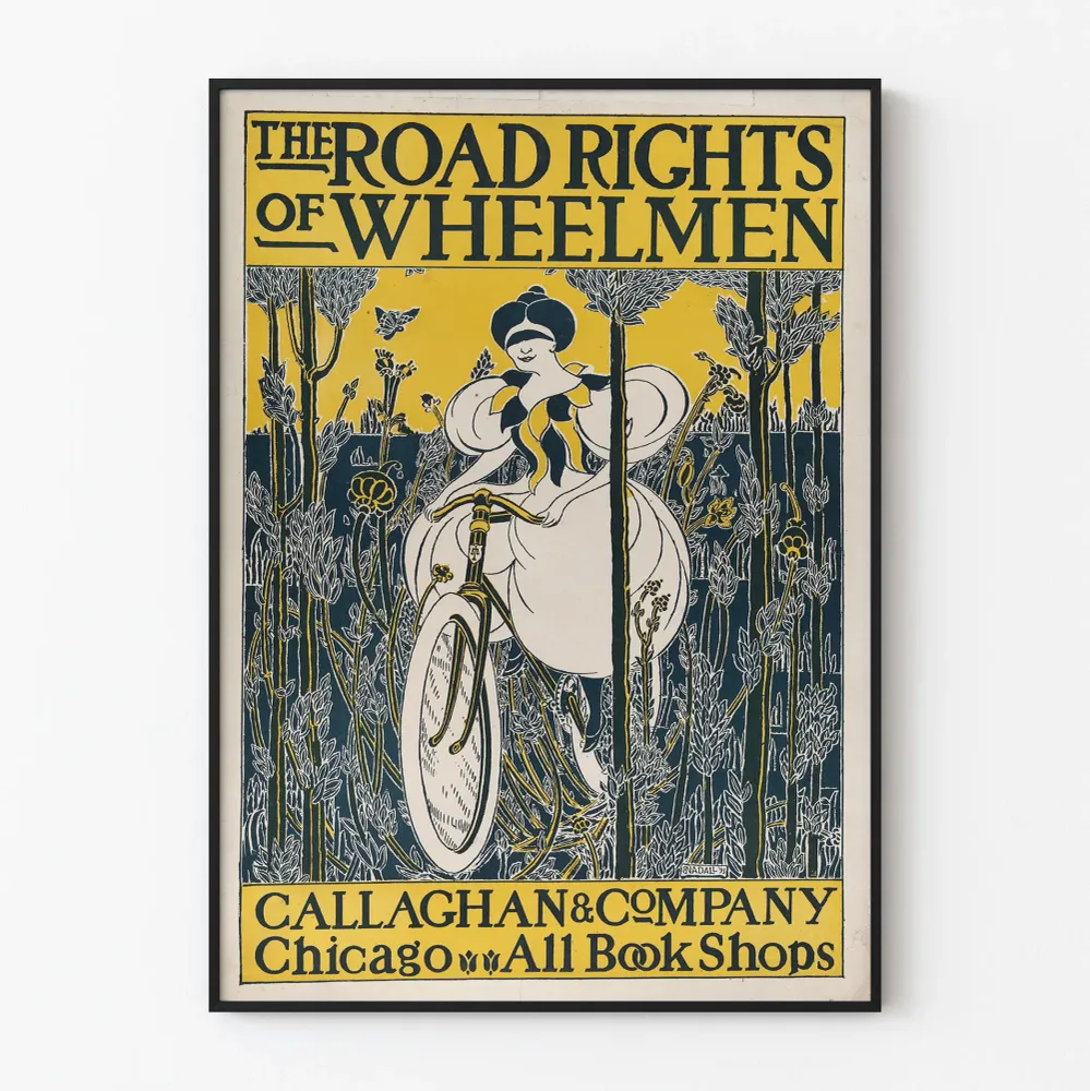 Affiche ancienne Road Rights Wheelmen pour décoration murale vintage
