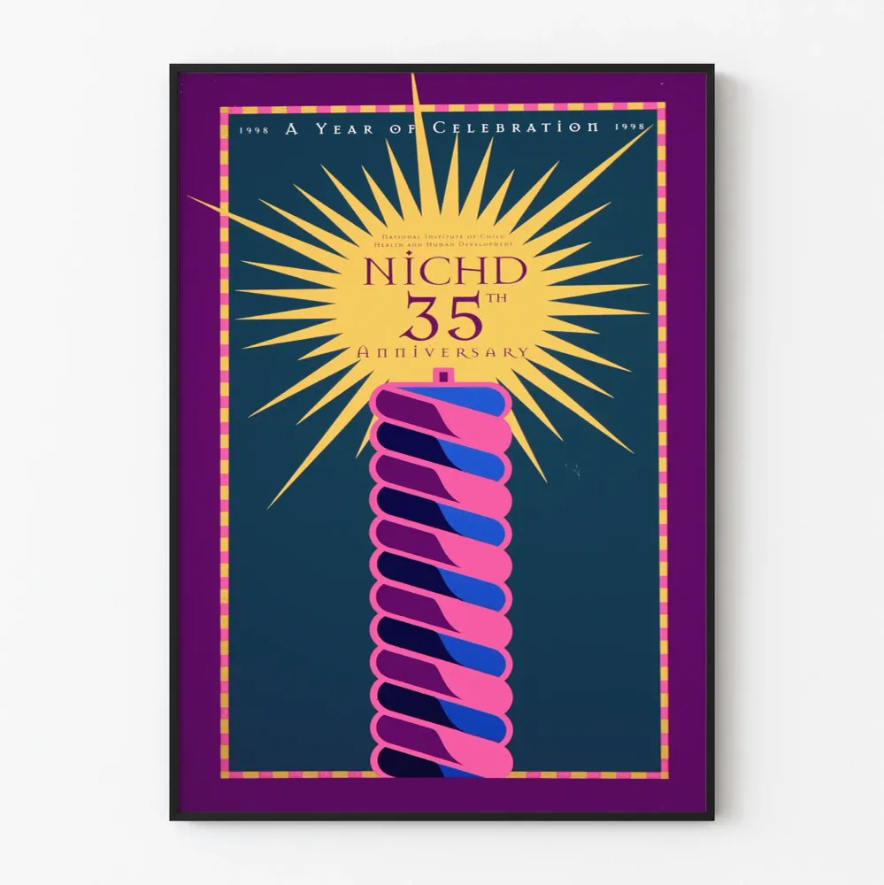 Affiche anniversaire 35 ans NICHD décoration murale
