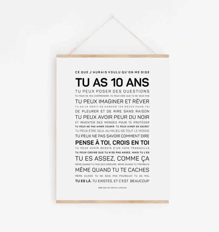 Affiche 10 ans – Ce que j’aurais aimé qu’on me dise A6