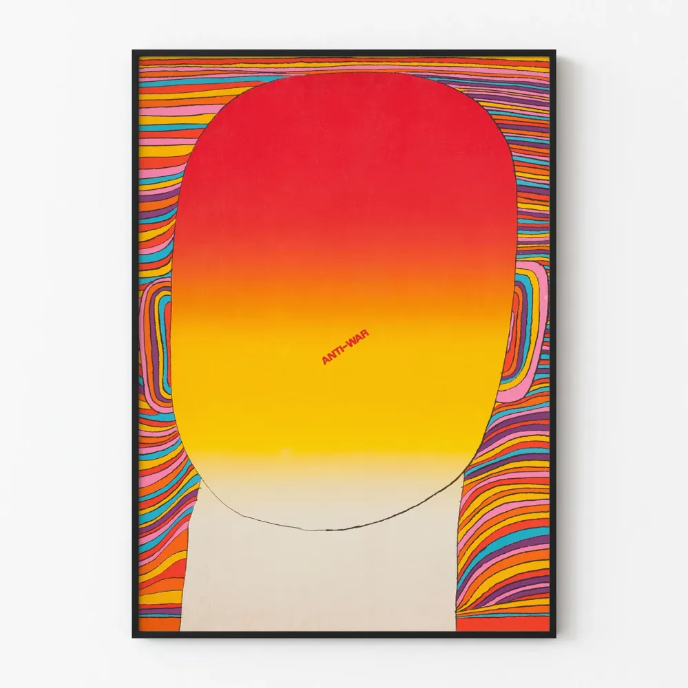 Affiche Anti-War design abstrait aux couleurs dégradées vives