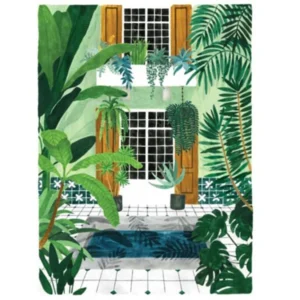 Affiche aquarelle - Riad - 29,7 x 39,7 cm - ATWS