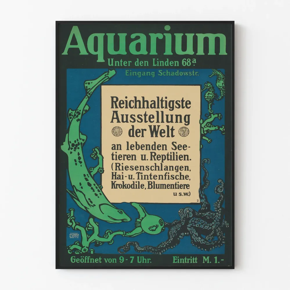Affiche Aquarium Unter den Linden - Exposition Animaux Marins et Reptiles