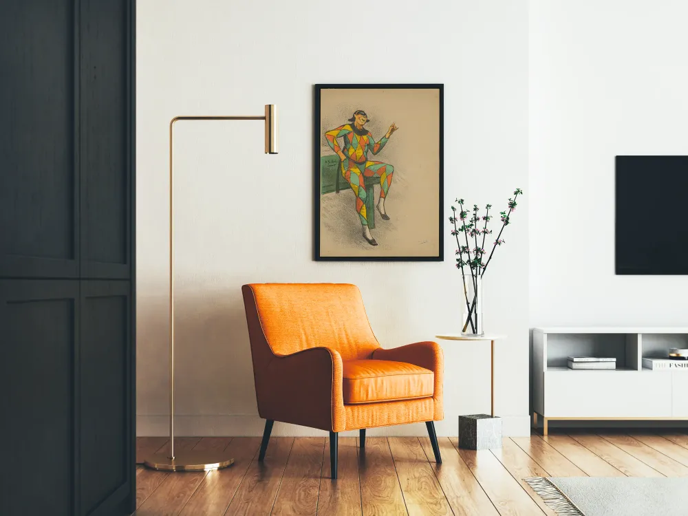 Affiche Arlequin en Costume Coloré pour Décoration Murale Artistique