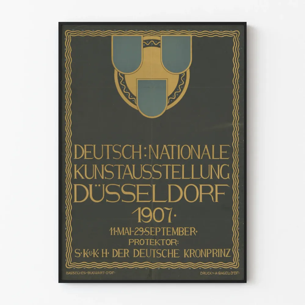 Affiche Art Déco Exposition d'Art Nationale Düsseldorf 1907