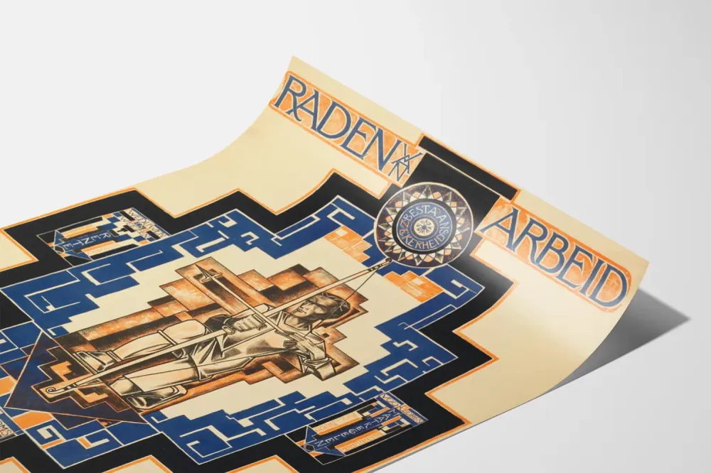 Affiche Art Déco Raden Van Arbeid avec Archer Stylisé