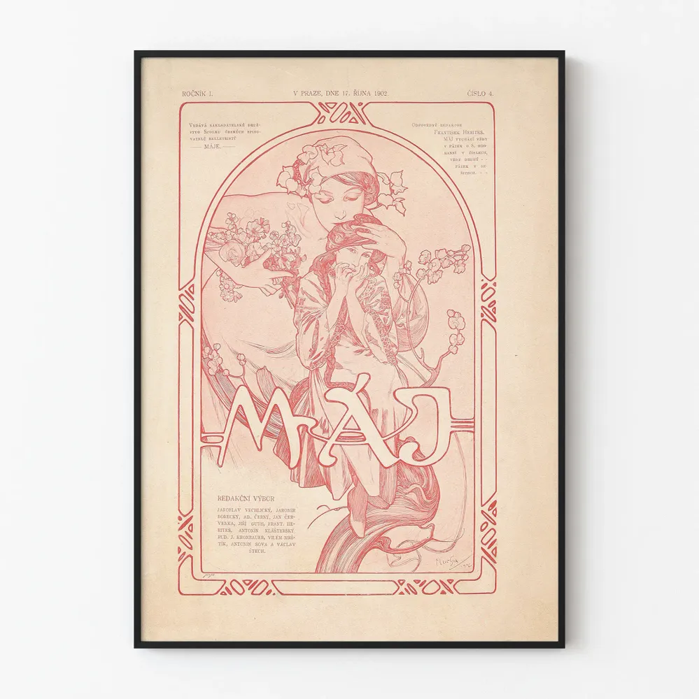 Affiche Art Nouveau MÁJ 1902 pour décoration murale vintage