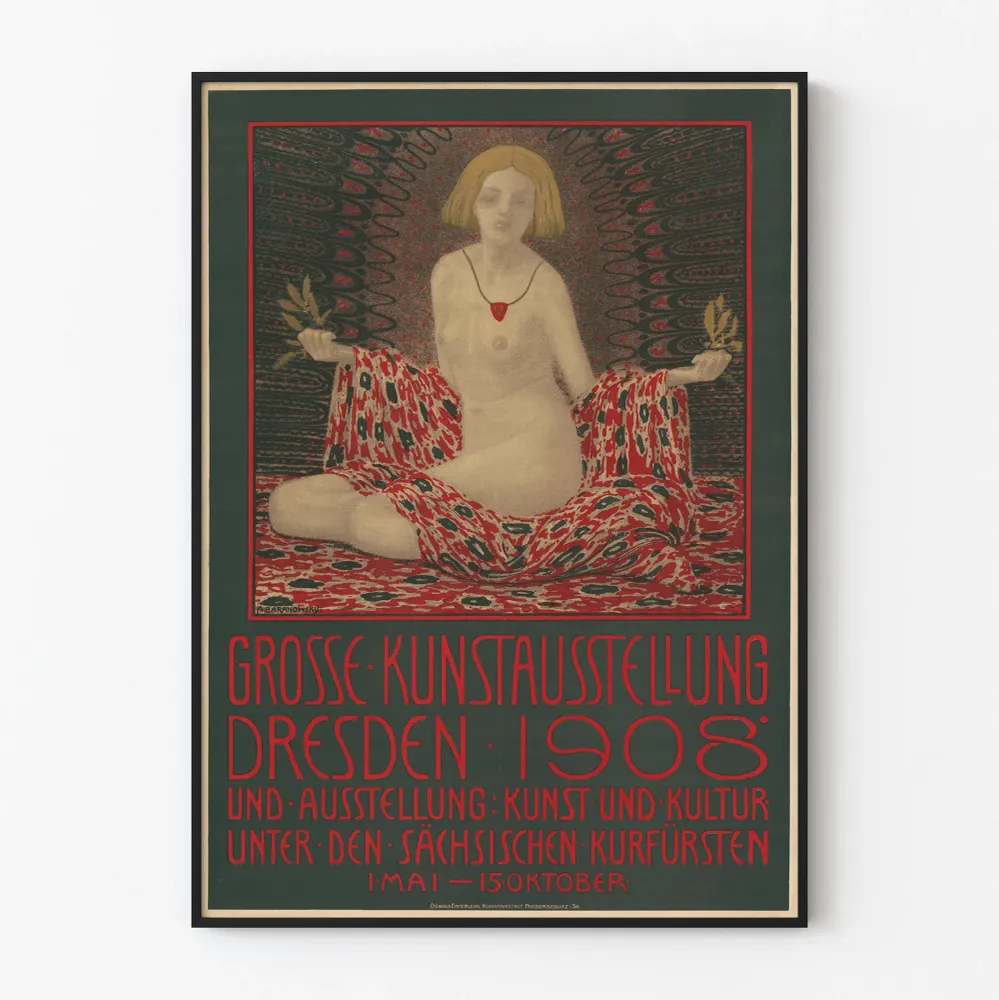 Affiche Art Nouveau exposition d'art Dresde 1908