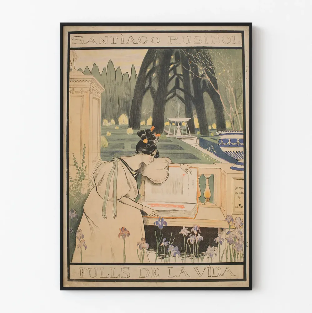 Affiche Art Nouveau 'Fulls de la Vida' par Santiago Rusiñol