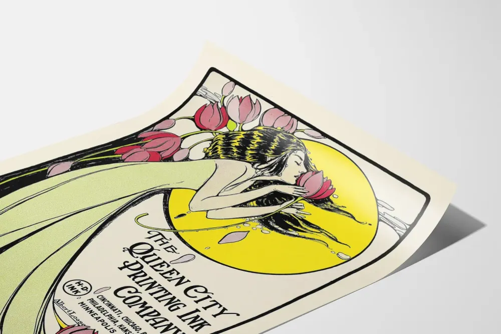 Affiche Art Nouveau Queen City Printing Ink Company