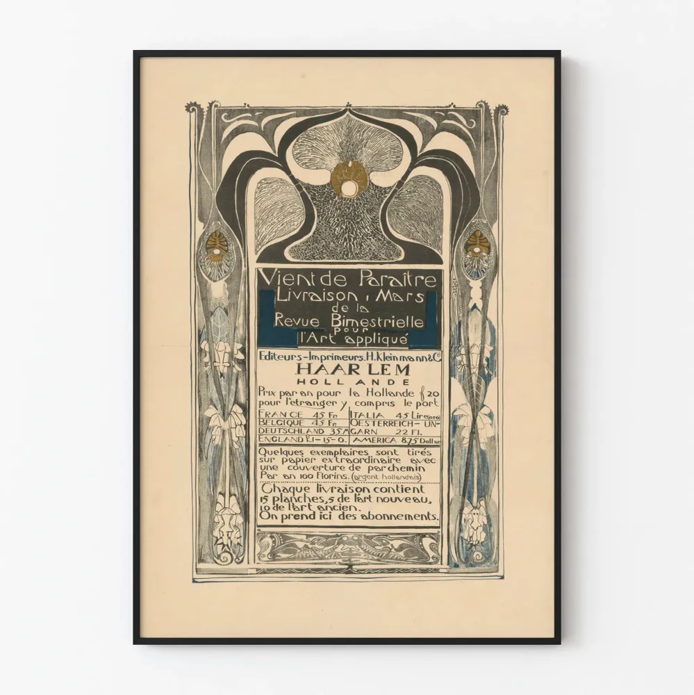 Affiche Art Nouveau Revue Bimestrielle d'Art Appliqué - Mars