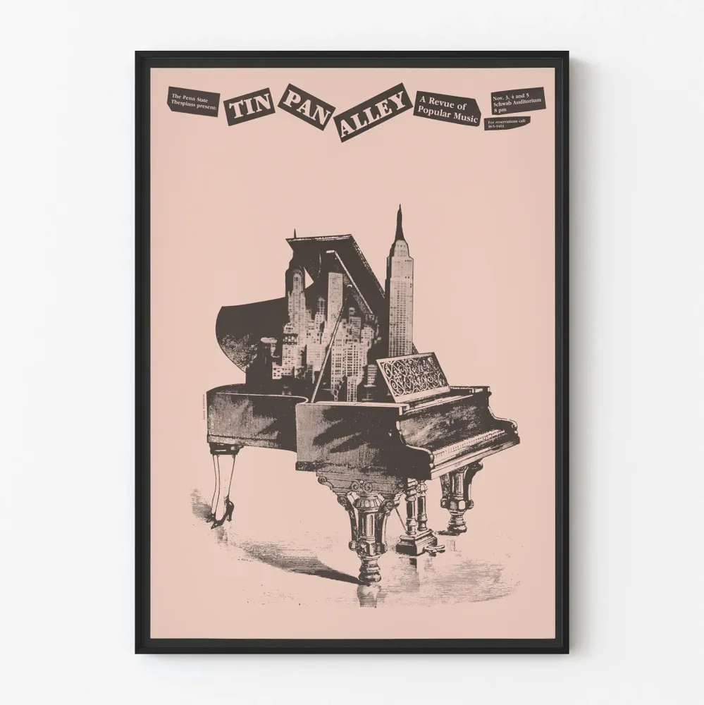Affiche artistique Tin Pan Alley revue musicale vintage