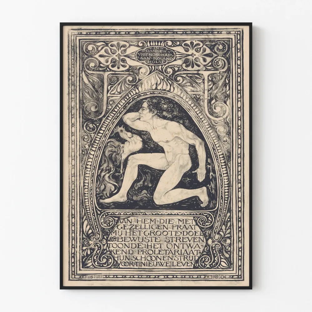 Affiche artistique vintage hommage à Roland Holst