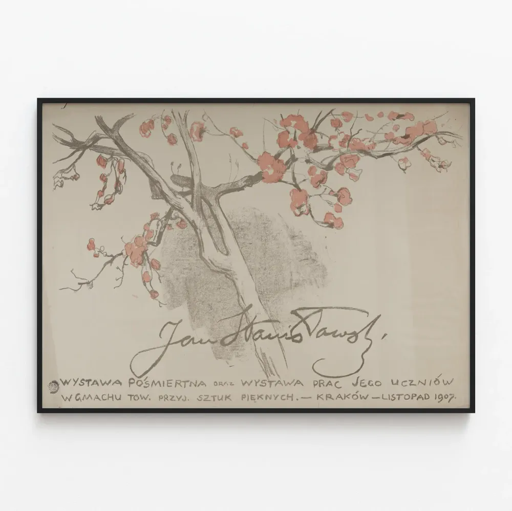 Affiche artistique vintage Jan Stanislawski - Exposition posthume et œuvres d’élèves, 1907
