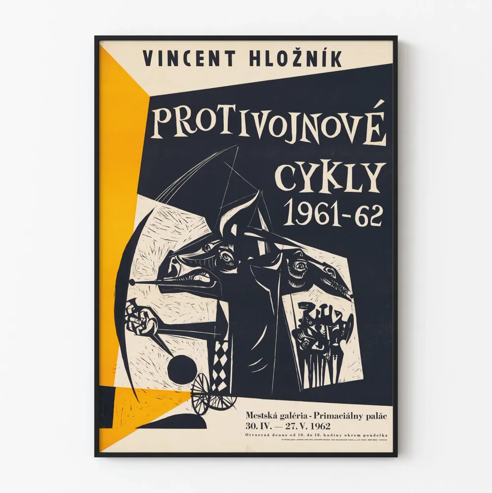 Affiche artistique Vinvent Hložník Protivojnové cykly 1961-62