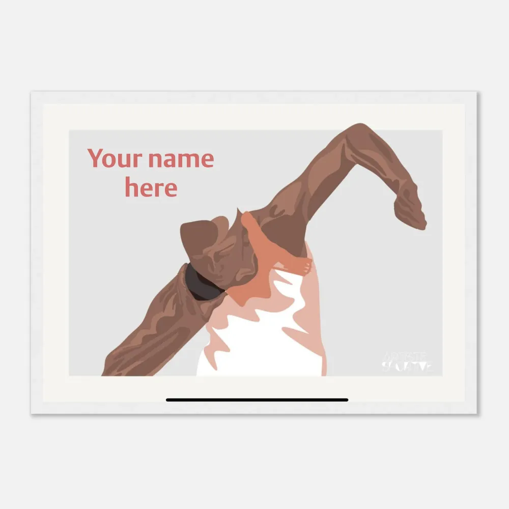 Affiche athlétisme "Lancer poids" personnalisable A3