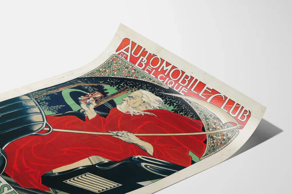 Affiche Automobile Club de Belgique Course Bruxelles-Spa
