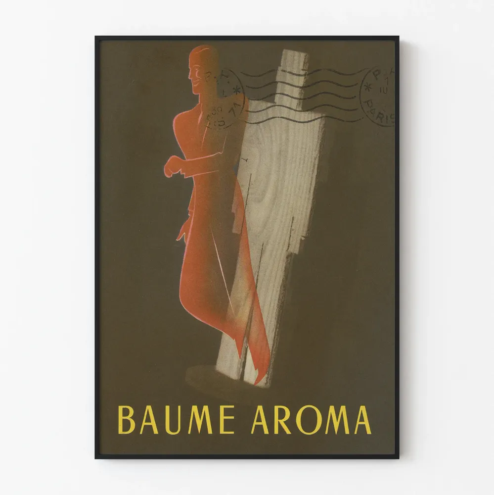 Affiche Baume Aroma Art Déco vintage pour décoration murale