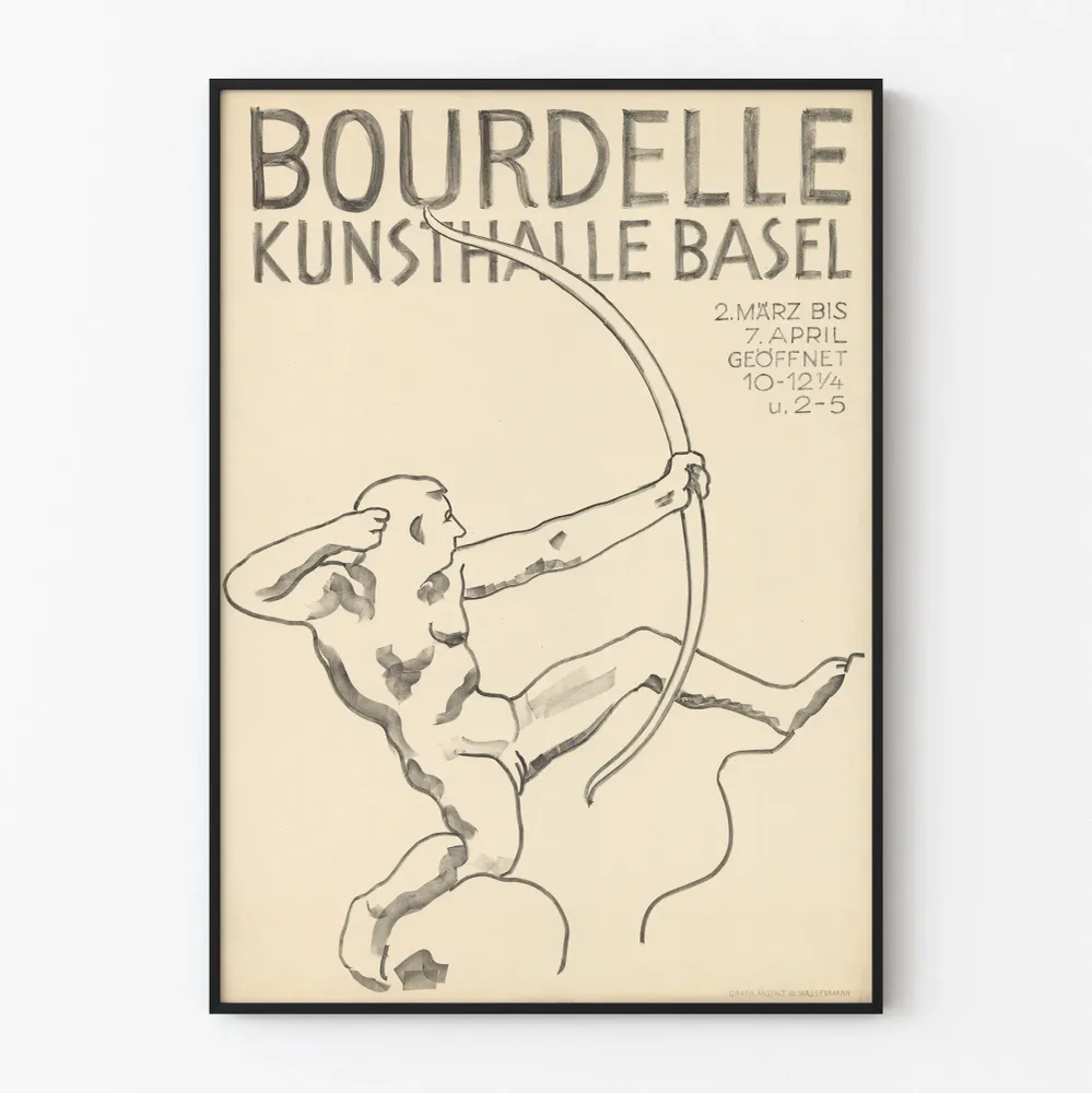 Affiche Bourdelle Kunsthalle Basel - Décoration murale artistique vintage