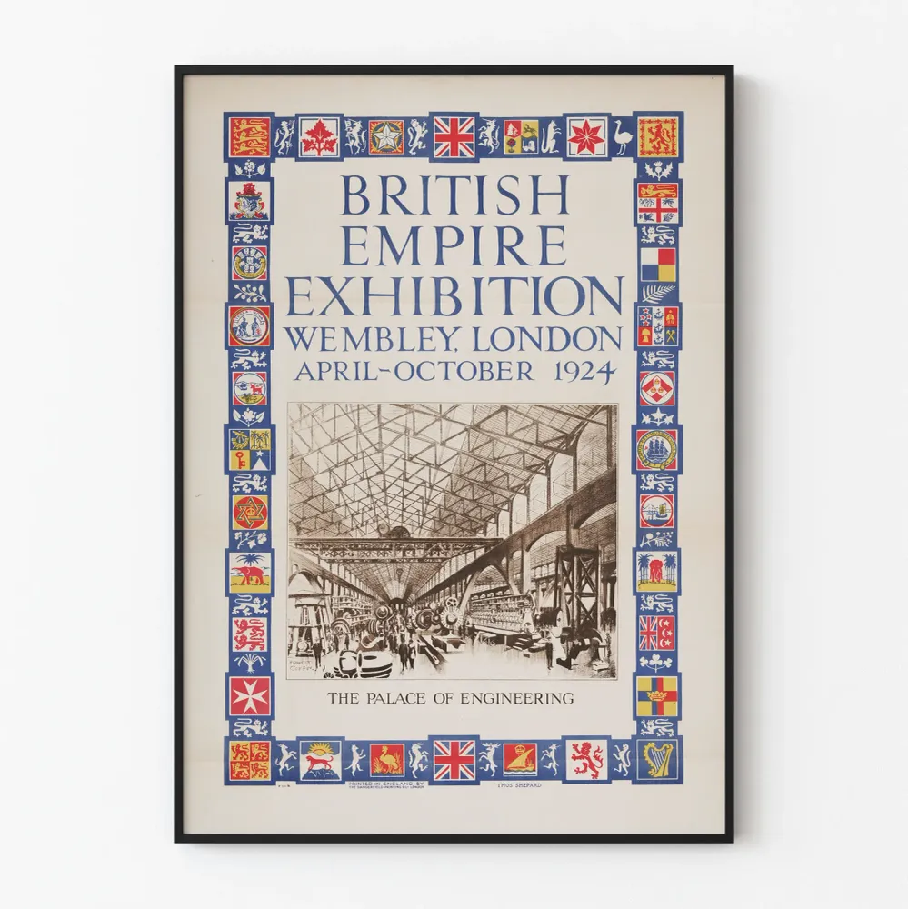 Affiche British Empire Exhibition Wembley 1924 - Décoration Murale Vintage