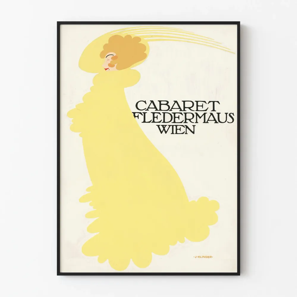 Affiche Cabaret Fledermaus Wien par J. Klinger - Décoration murale vintage