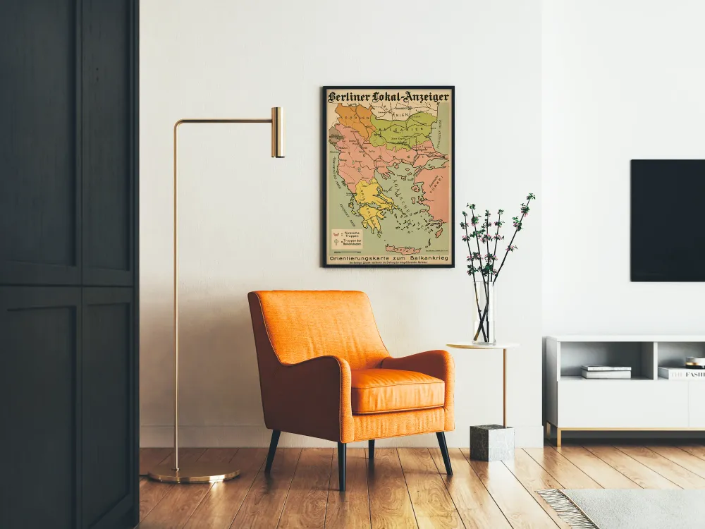 Affiche Carte Historique du Balkankrieg - Décoration Murale Vintage