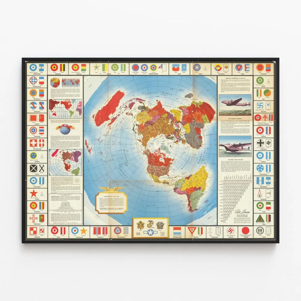 Affiche Carte du Monde pendant la Seconde Guerre mondiale - Carte Historique Murale