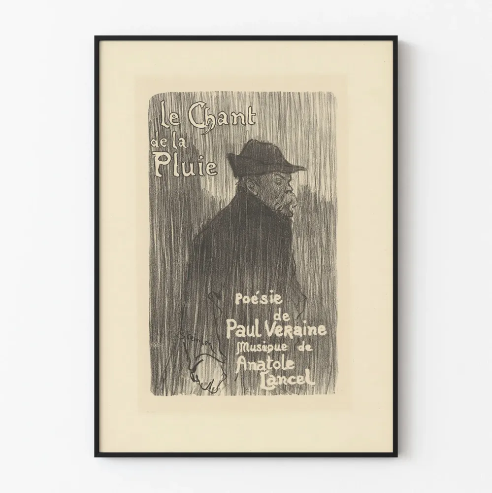 Affiche Le Chant de la Pluie - Poésie de Paul Verlaine illustrée