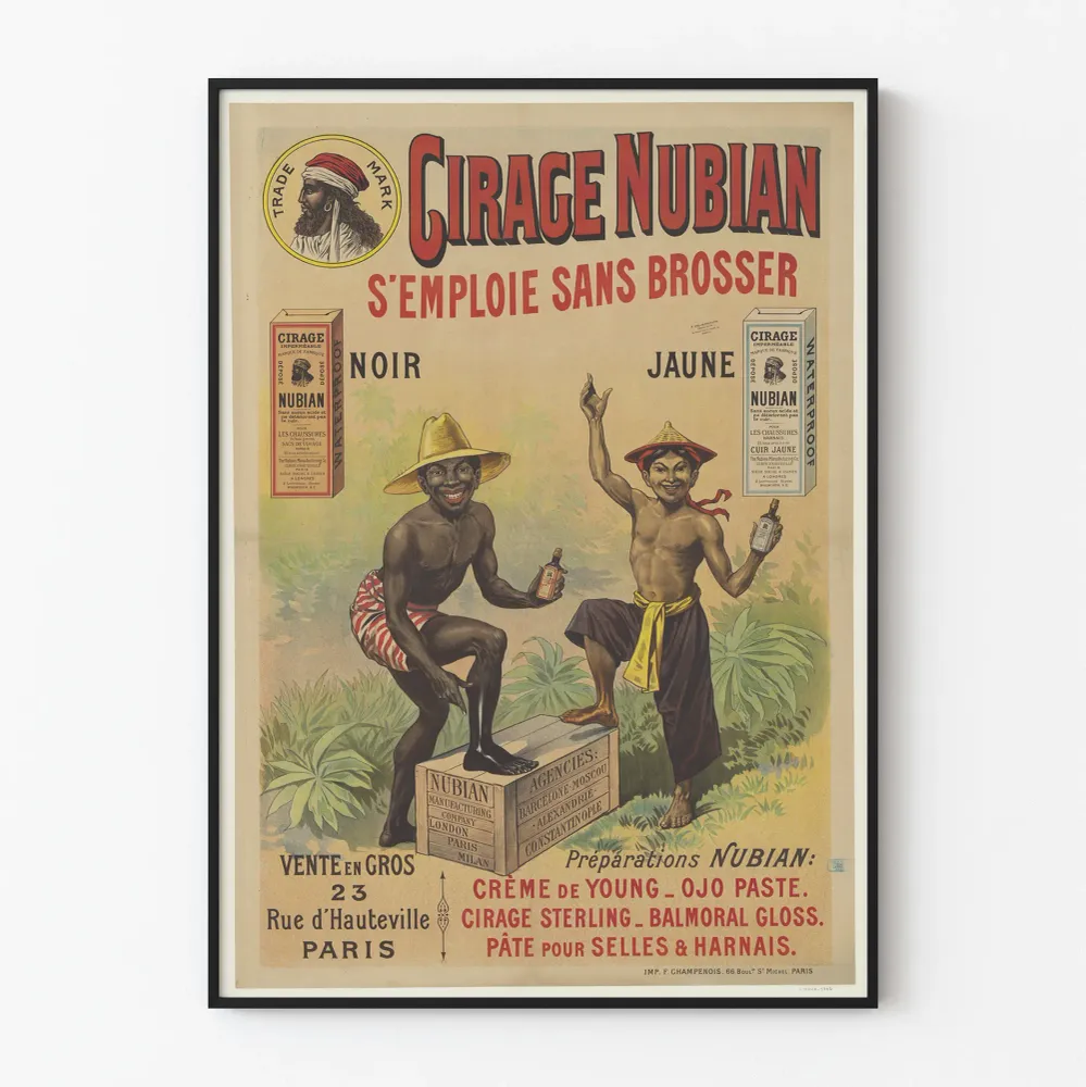 Affiche Cirage Nubian - Publicité Vintage Cirage sans Brosser
